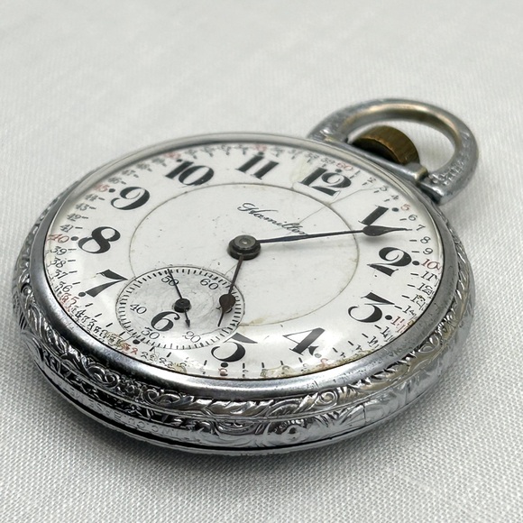 Antique Hamilton Pocket Watch 21 Jewels 992  ~Double Roller~ 1010630 AS IS - Picture 7 of 16